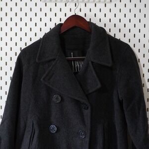 J. Percy Wool Blend Pea Coat Women's Gray Double Breasted Jacket Classic size 4
